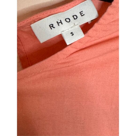 RHODE Molly Open-Back Godet Dress Pink Peach Small - Picture 6 of 8